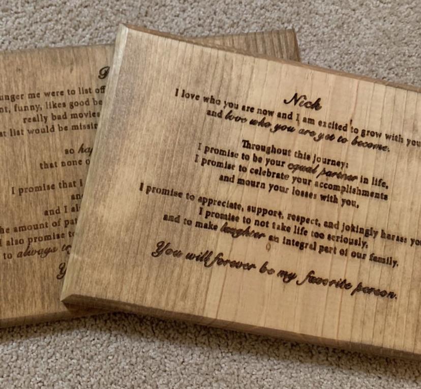 Wedding Vows - Personalized Wood Sign Signs Weaver Custom Engravings Default Title