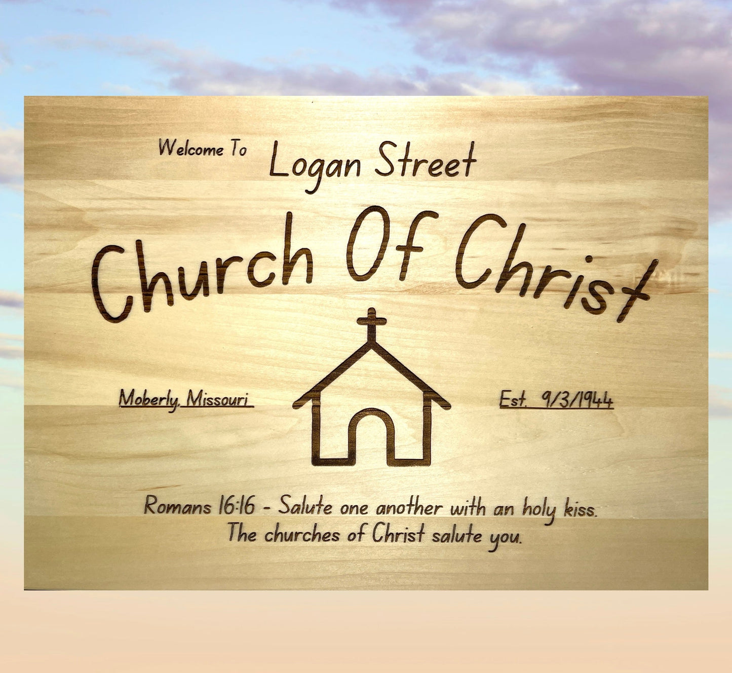 "Welcome To Our Church" Custom Sign Signs Weaver Custom Engravings