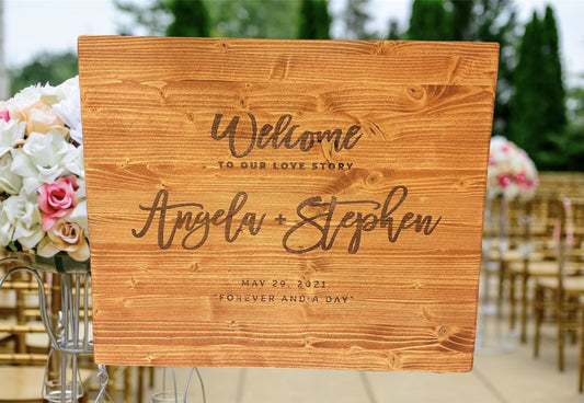 Welcome Wedding Sign Signs Weaver Custom Engravings Default Title  