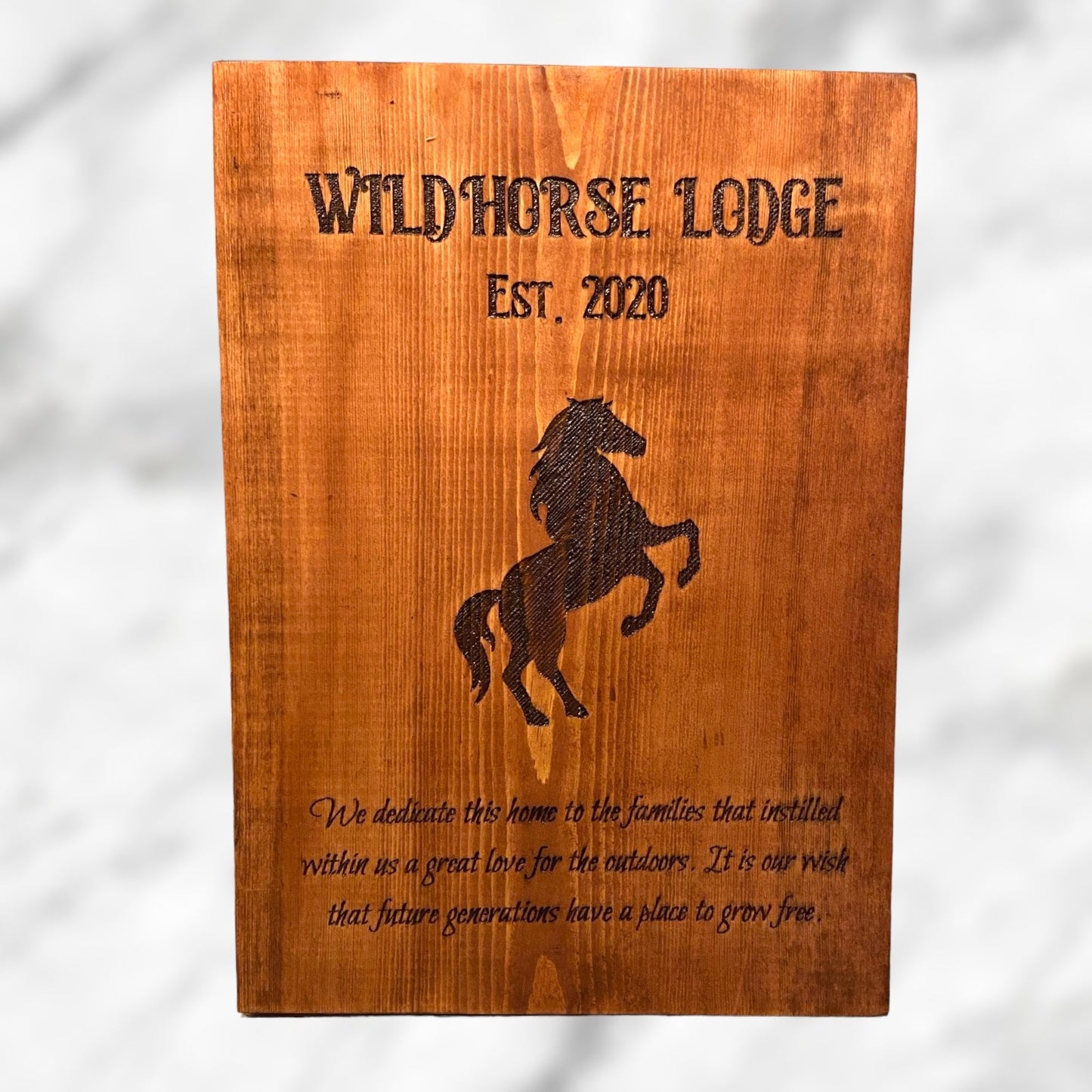 "Wild Horse Lodge" Custom Sign Signs Weaver Custom Engravings