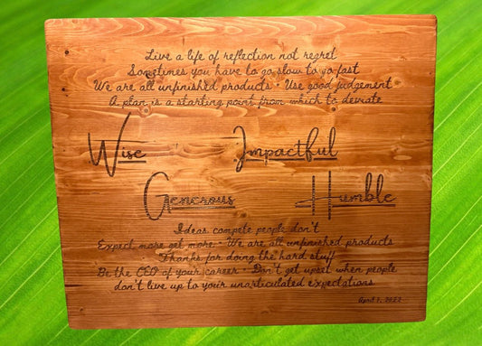 Wise Generous Impactful Humble Custom Sign Signs Weaver Custom Engravings