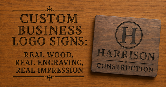 Custom Business Logo Signs: Real Wood, Real Engraving, Real Impression