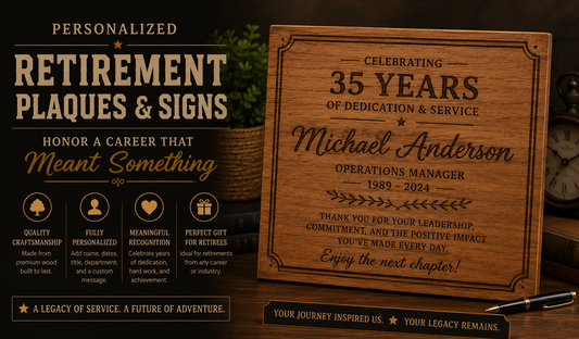 Personalized Retirement Plaques and Signs: Honor a Career That Meant Something
