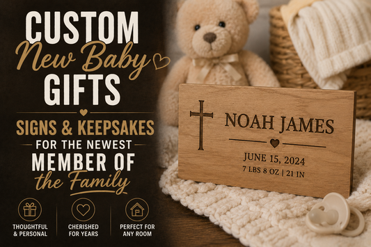 Custom New Baby Gifts: Signs & Keepsakes for the Newest Member of the Family