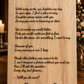 Custom engraved wood proposal sign with romantic poem
