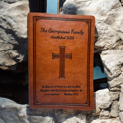 personalized family bible engraved with family name