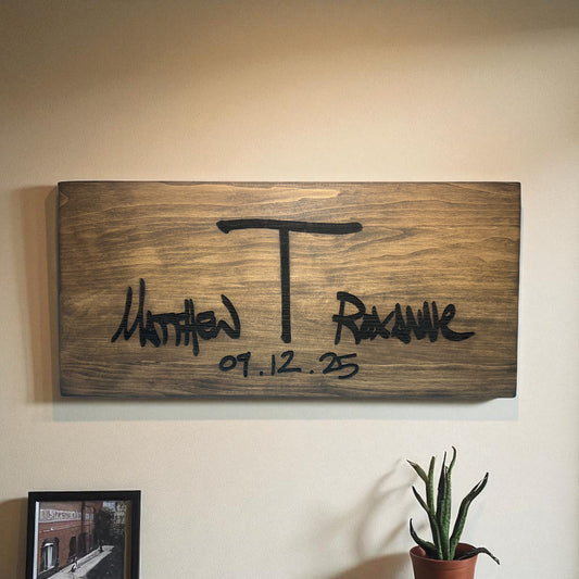 custom signature wood sign from handwriting