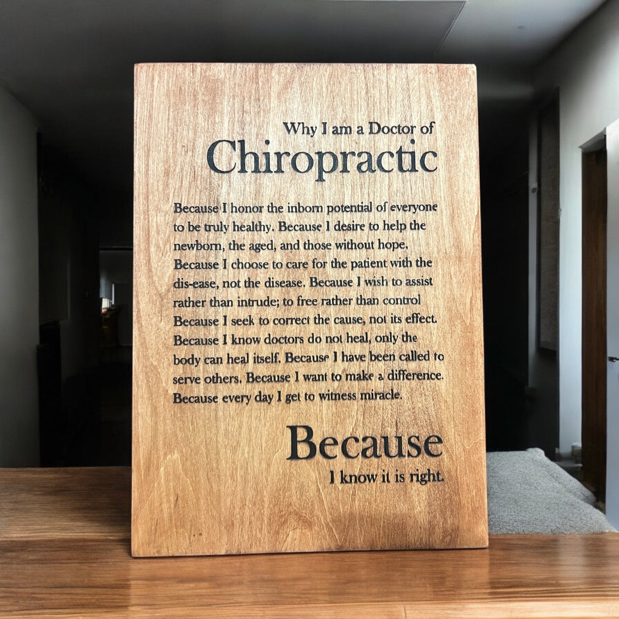 Custom Engraved Chiropractic Sign