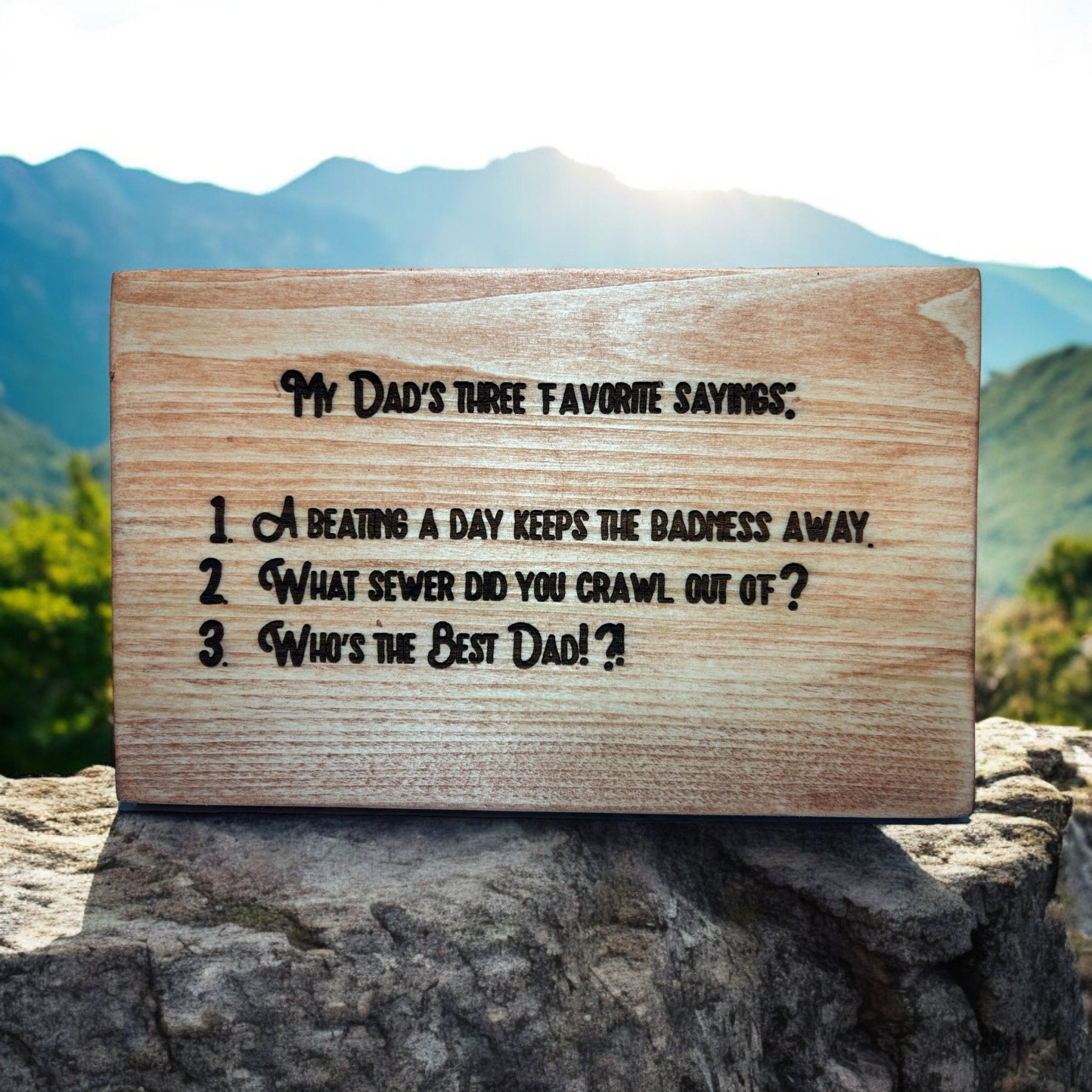 Custom Engraved Dad Sign with Favorite Sayings