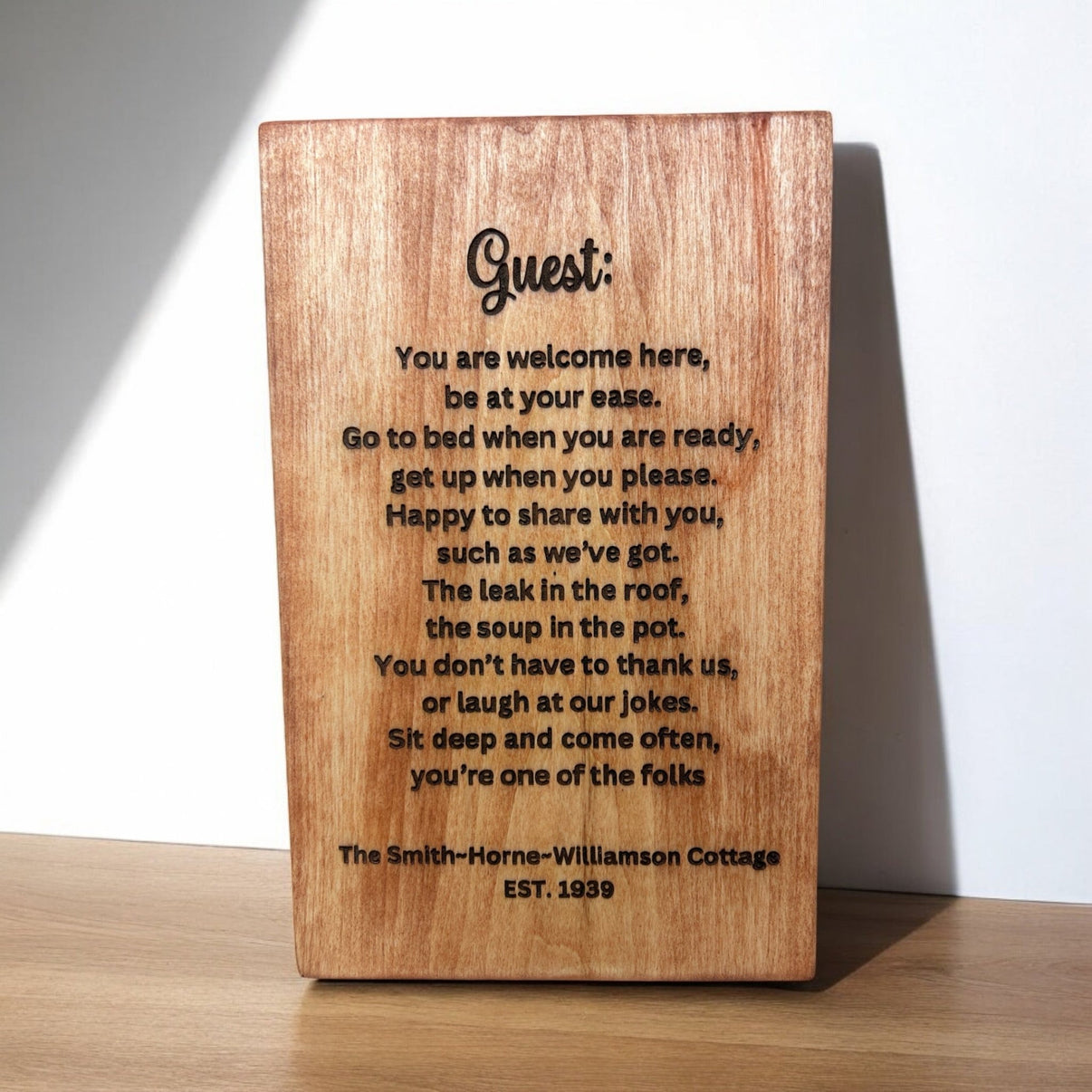 Guest Room Sign – Personalized Wooden Welcome Sign for Guests – Weaver ...