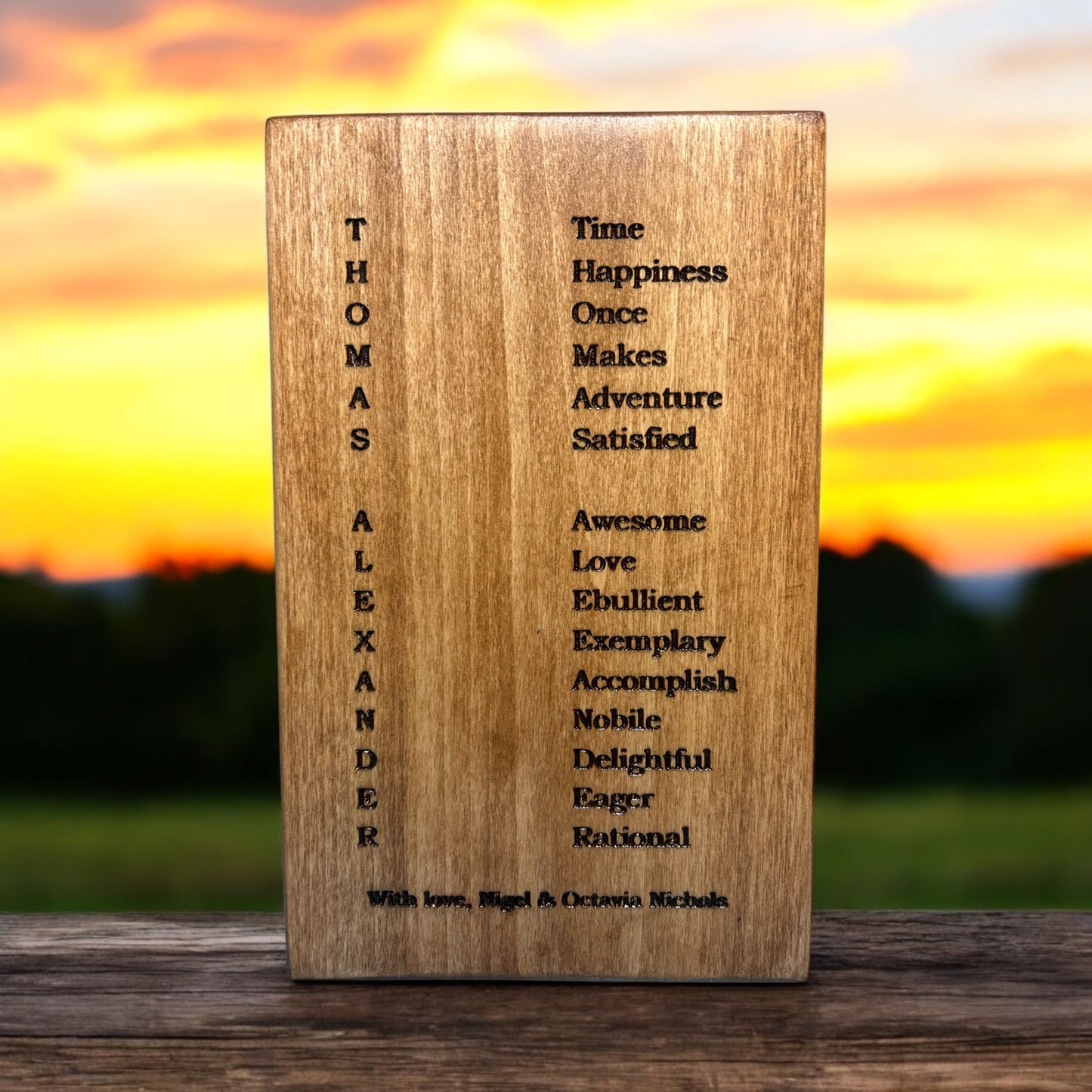 custom name gift handcrafted from real wood