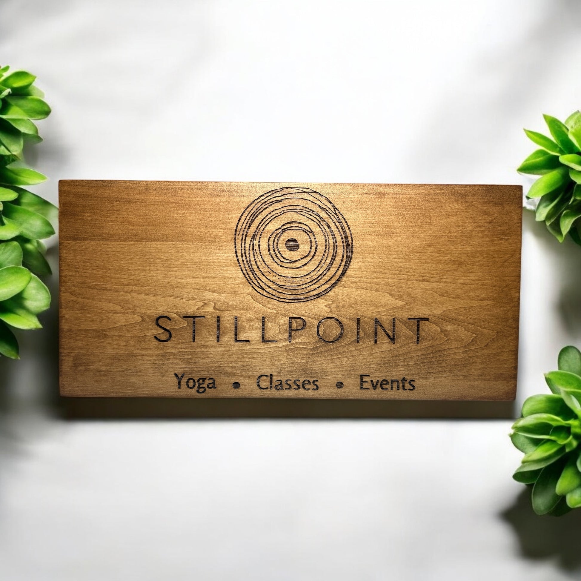 custom office logo plaque made from wood