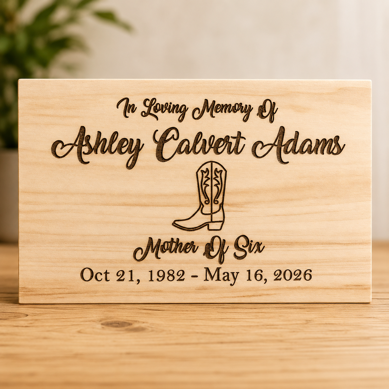 Personalized Remembrance Plaque