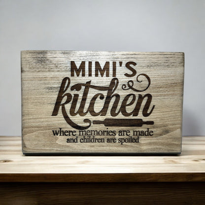 Mimi's Kitchen: Custom Wood Sign - Weaver Custom Engravings