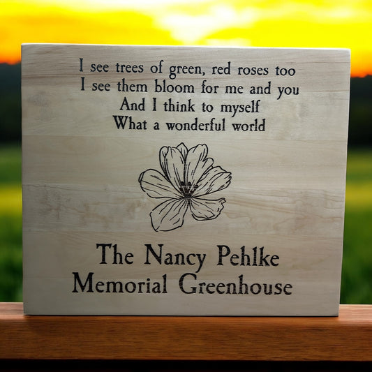 personalized memorial garden sign made from real wood