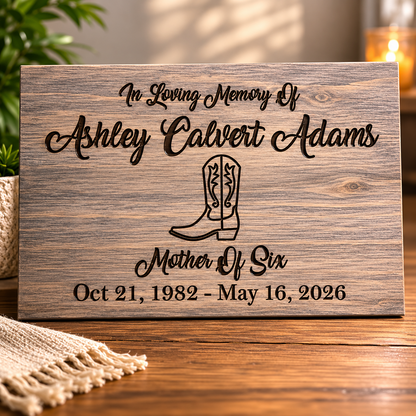personalized memorial wood sign in loving memory plaque