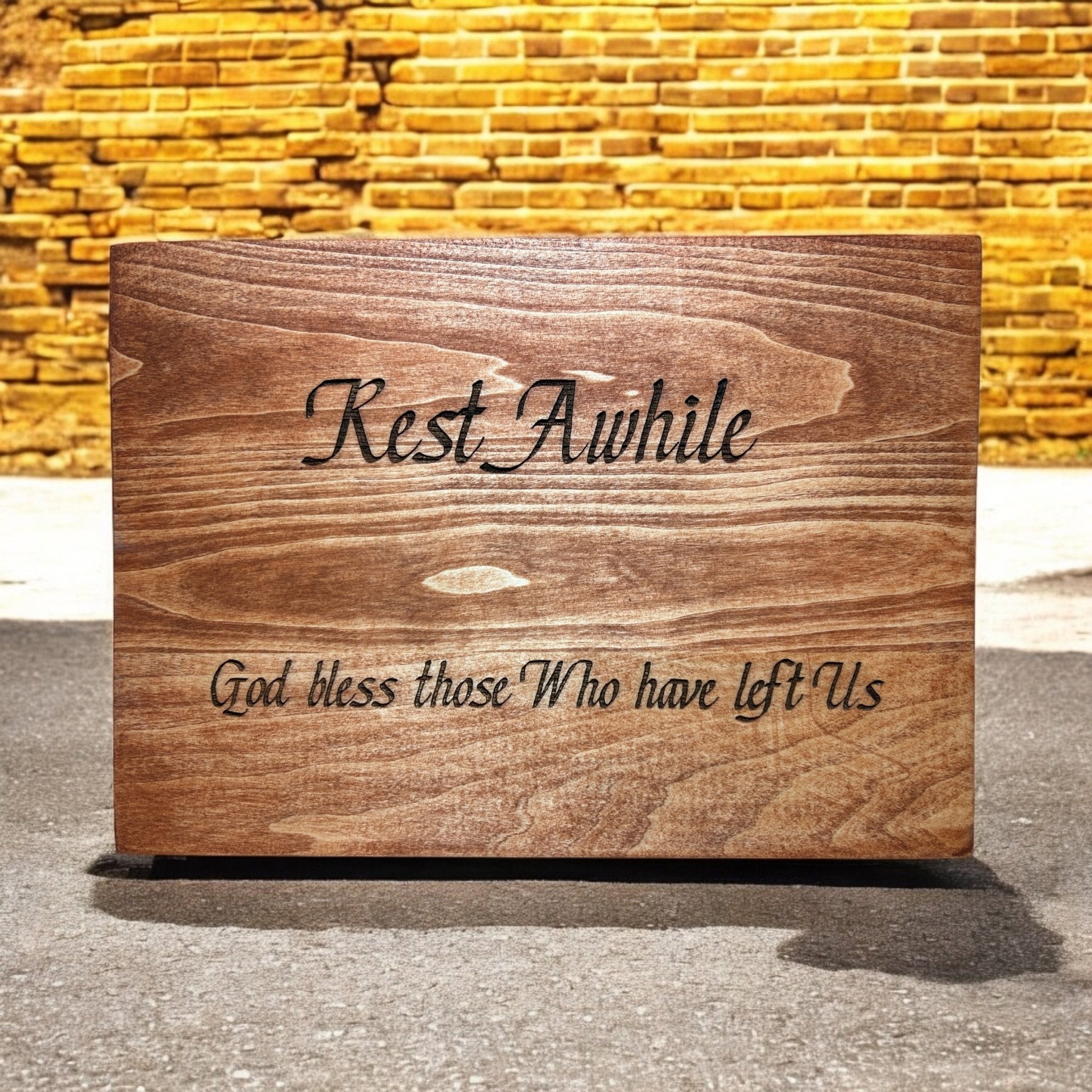 Rest Awhile Wood Sign