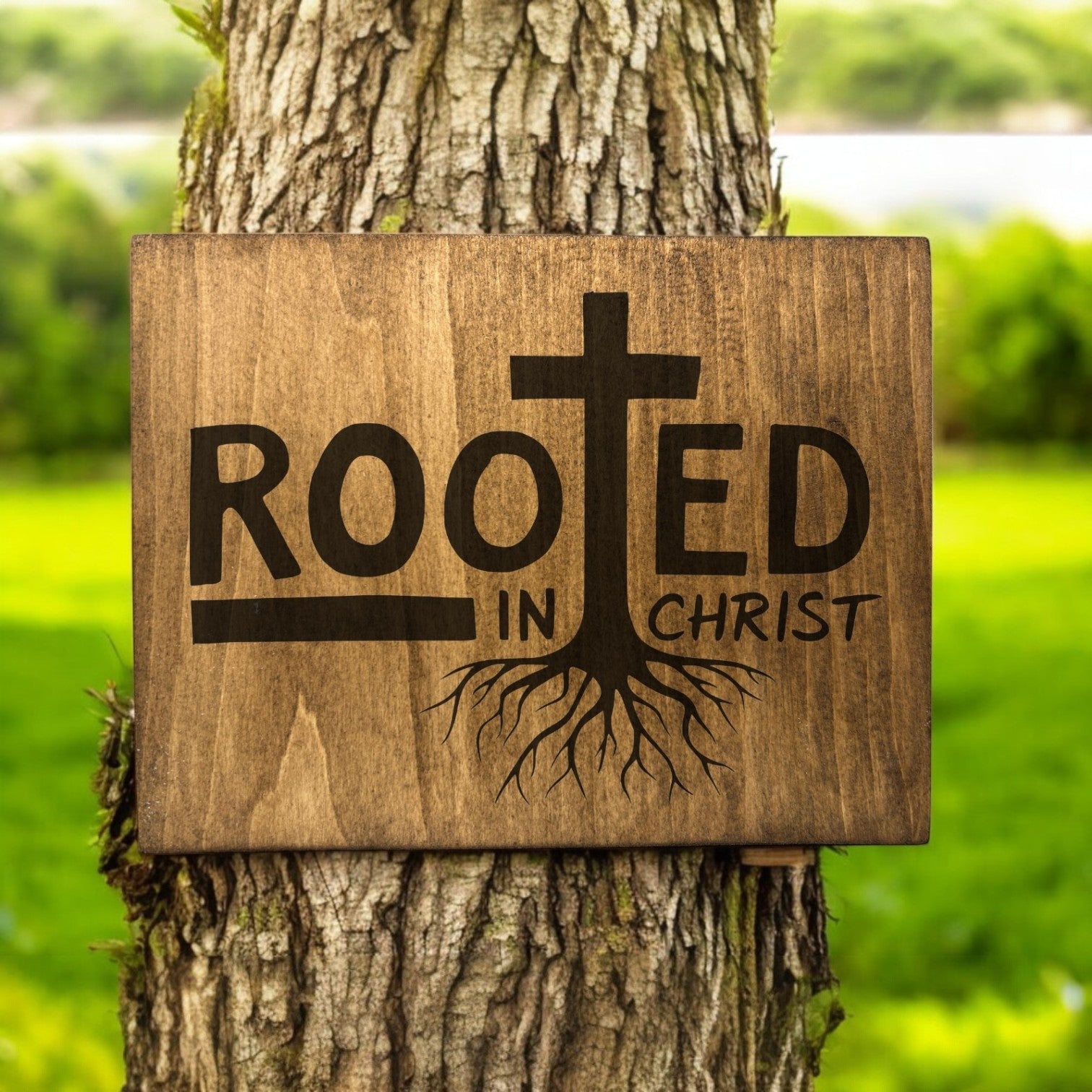 Rooted In Christ Sign - Weaver Custom Engravings