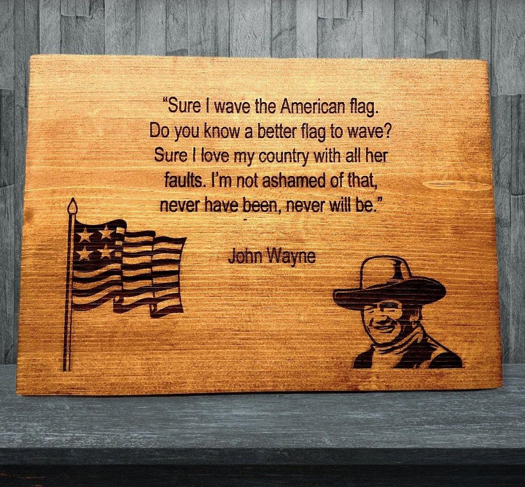 American Flag: Custom Wood Sign - Weaver Custom Engravings