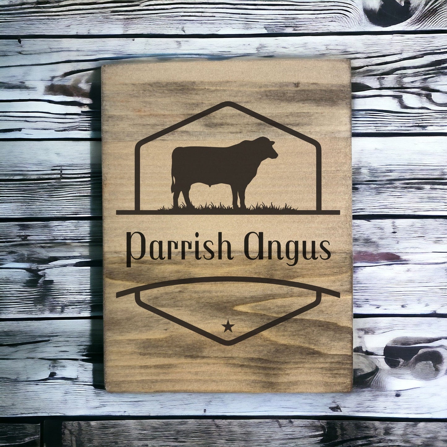 "Angus Cow Farm" Custom Sign - Weaver Custom Engravings