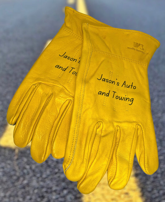 “Auto Towing” Custom Gloves Gloves Weaver Custom Engravings   