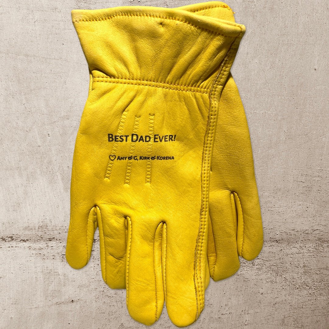 "Best Dad Ever" Custom Gloves Gloves Weaver Custom Engravings Small  