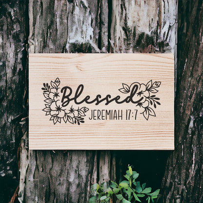 "Blessed" Custom Wood Sign Signs Weaver Custom Engravings   