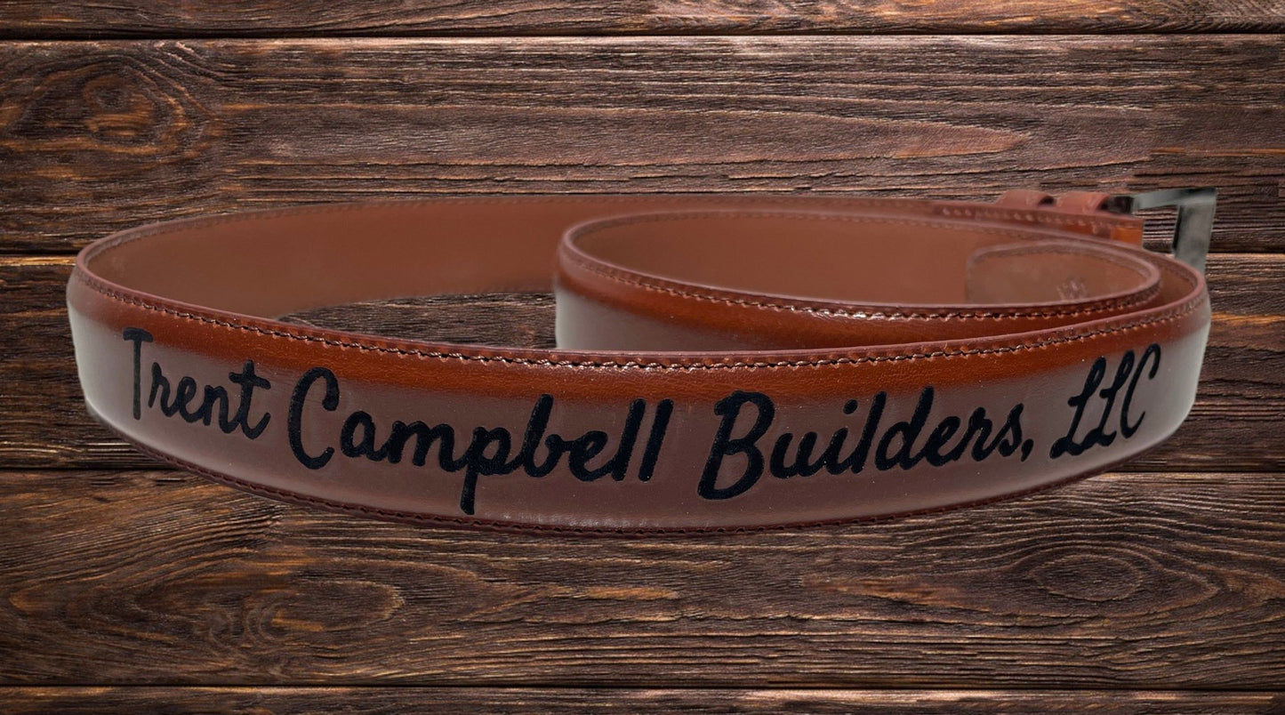 "Business Name" Custom Leather Belt belt Weaver Custom Engravings   