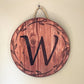 Circle Rustic Last Name Letter Sign round signs Weaver Custom Engravings   