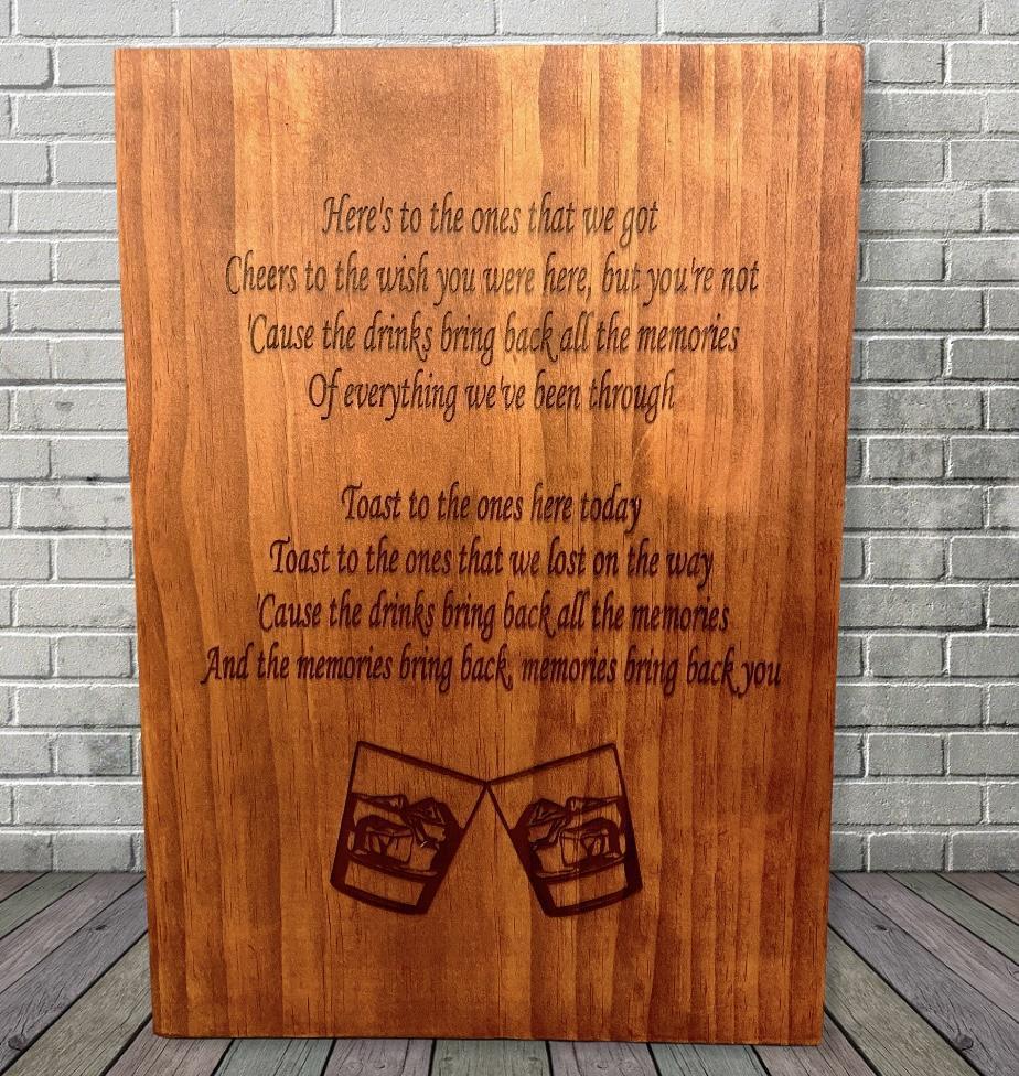 Elevate your bar's ambiance with a unique, personalized wooden sign.