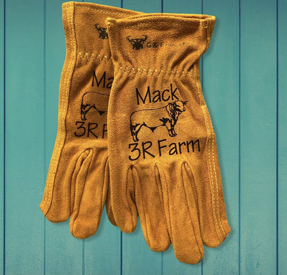 Custom Farm Kids Gloves  Weaver Custom Engravings Age 4 - 6  