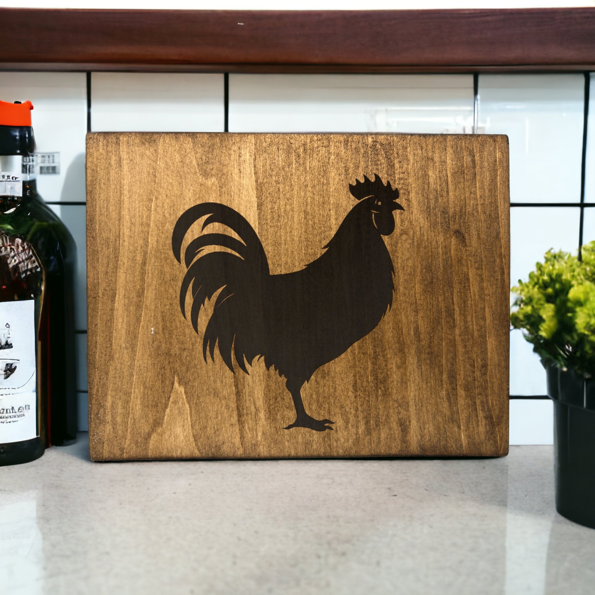 Handmade Rooster Wood Sign - Custom Rustic Home Decor – Weaver Custom ...