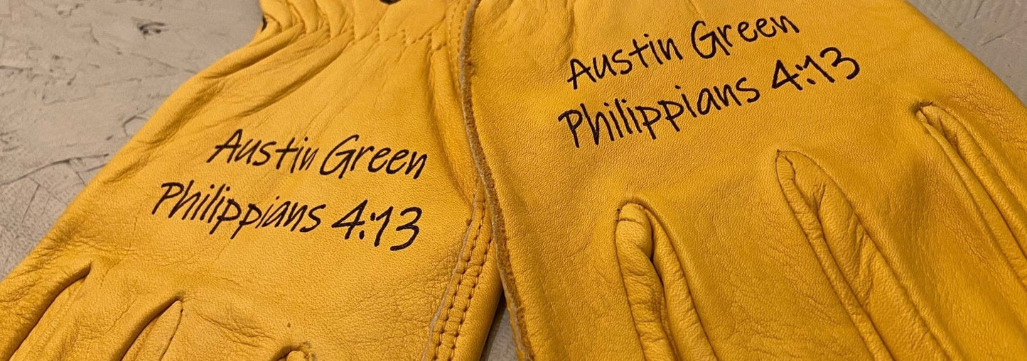 Custom Christian Work Gloves Gloves Weaver Custom Engravings Small  