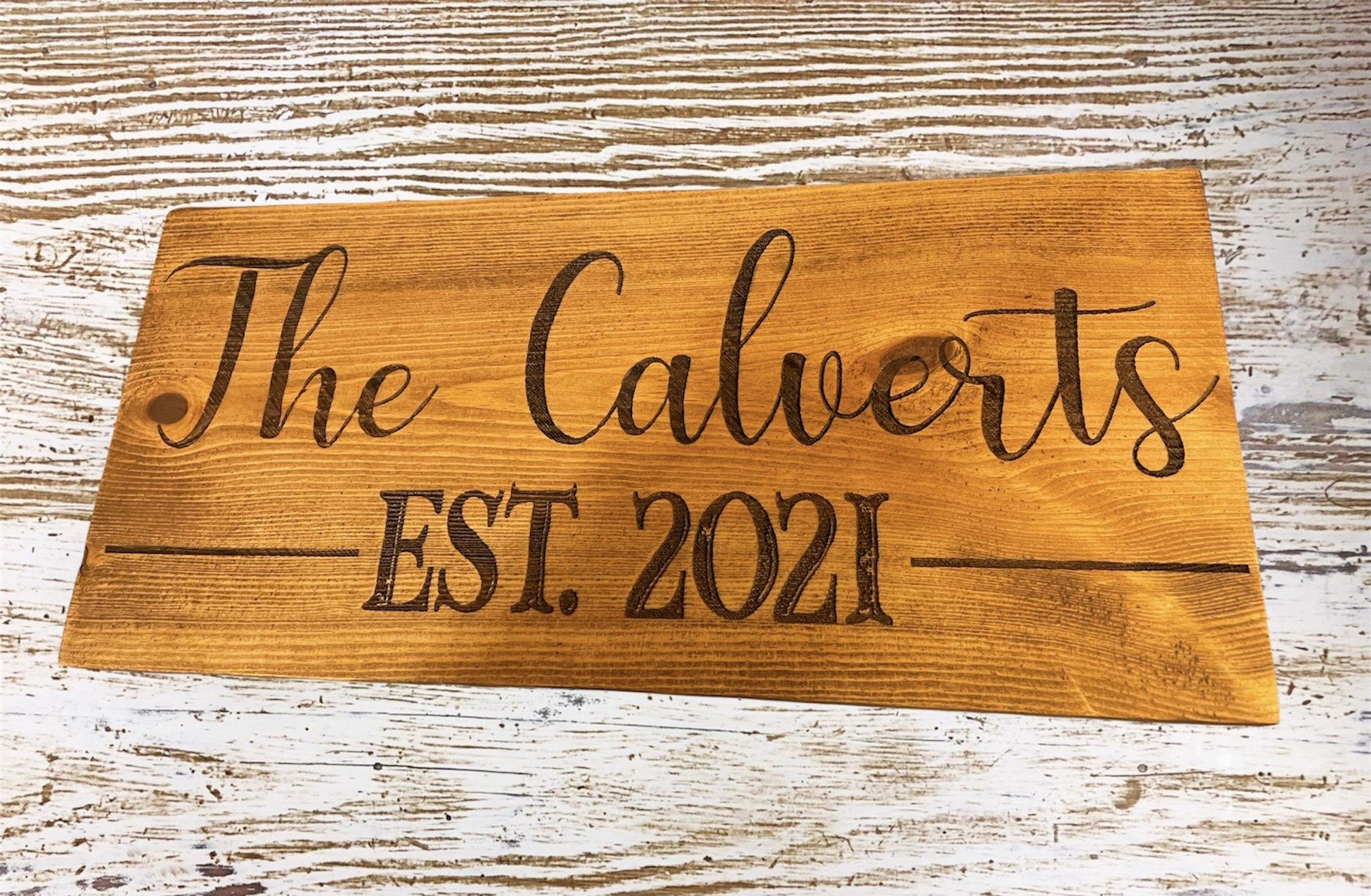 Long Sign Print Custom Long Horizontal Wood Signs | Laser Engraved & Stained – Weaver ...