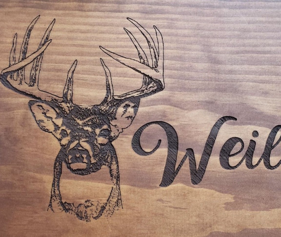 Deer Hunter Wood Sign Signs Weaver Custom Engravings   