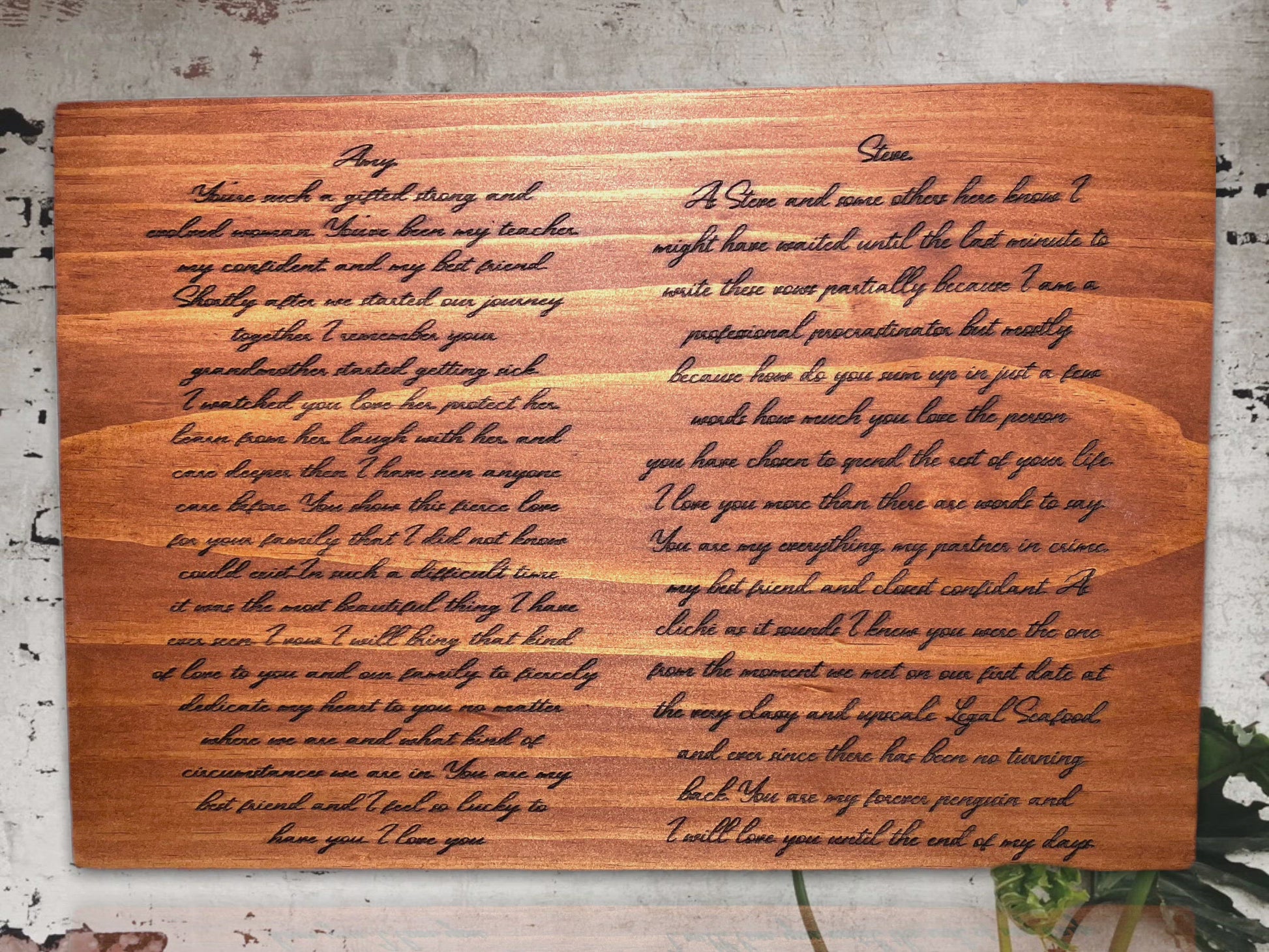 Express your style with custom engraved wooden signage.