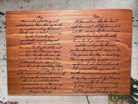 "Personalized Hand Written Note" Custom Sign