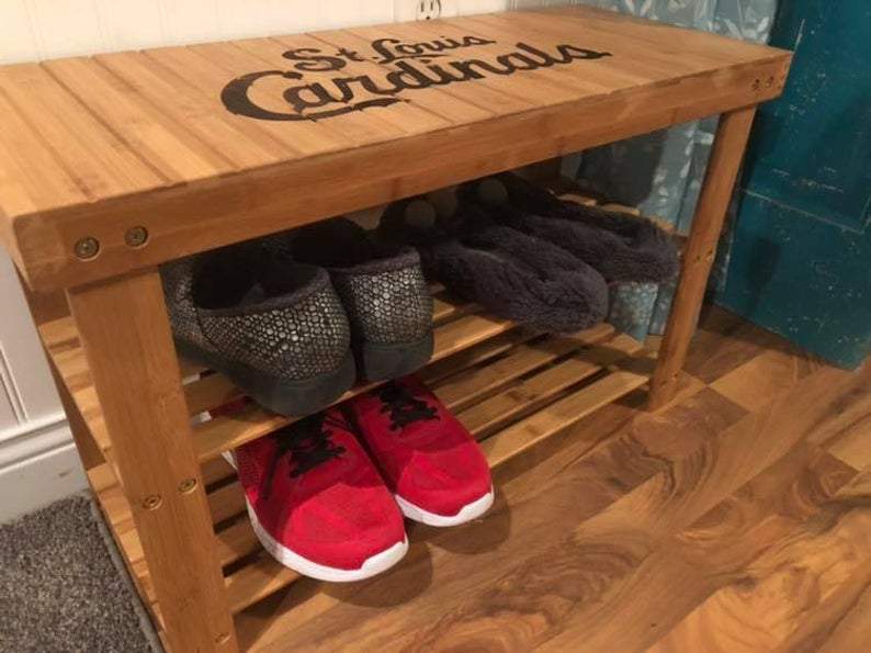 Custom shoe rack discount wood