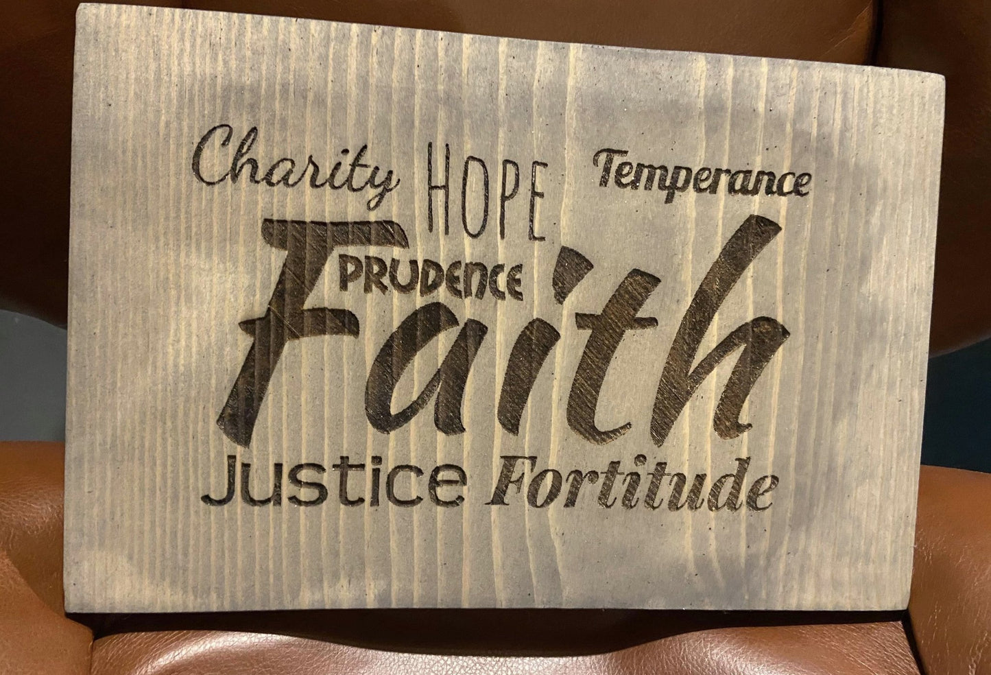 "Faith, Hope, Justice" Personalized Wood Sign Signs Weaver Custom Engravings Default Title  