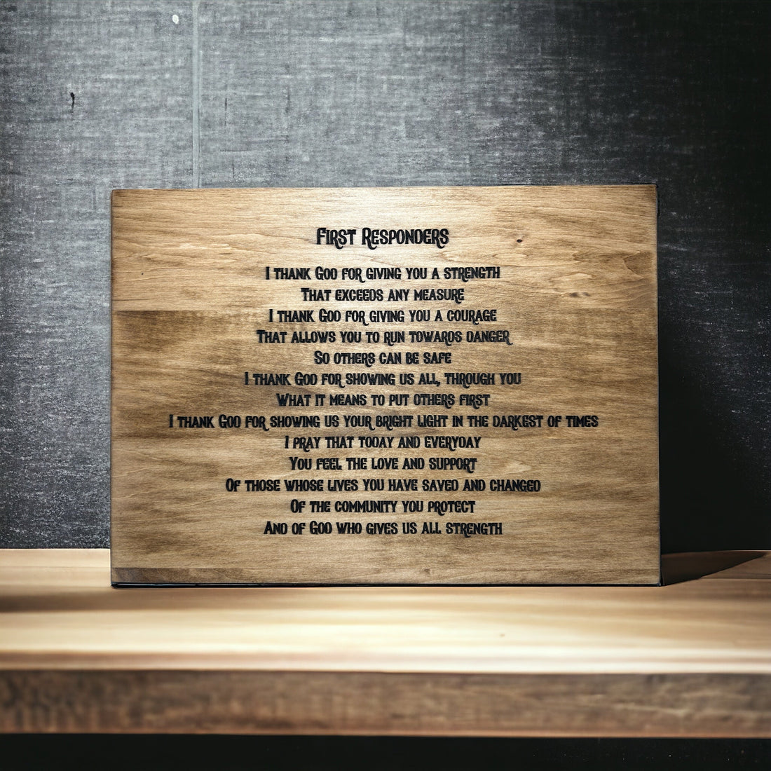 First Responders Tribute Custom Wood Sign – Weaver Custom Engravings