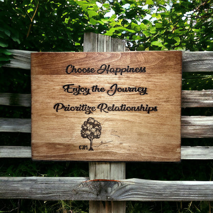 "Happiness, Journey & Relationships" Custom Wood Sign Signs Weaver Custom Engravings   