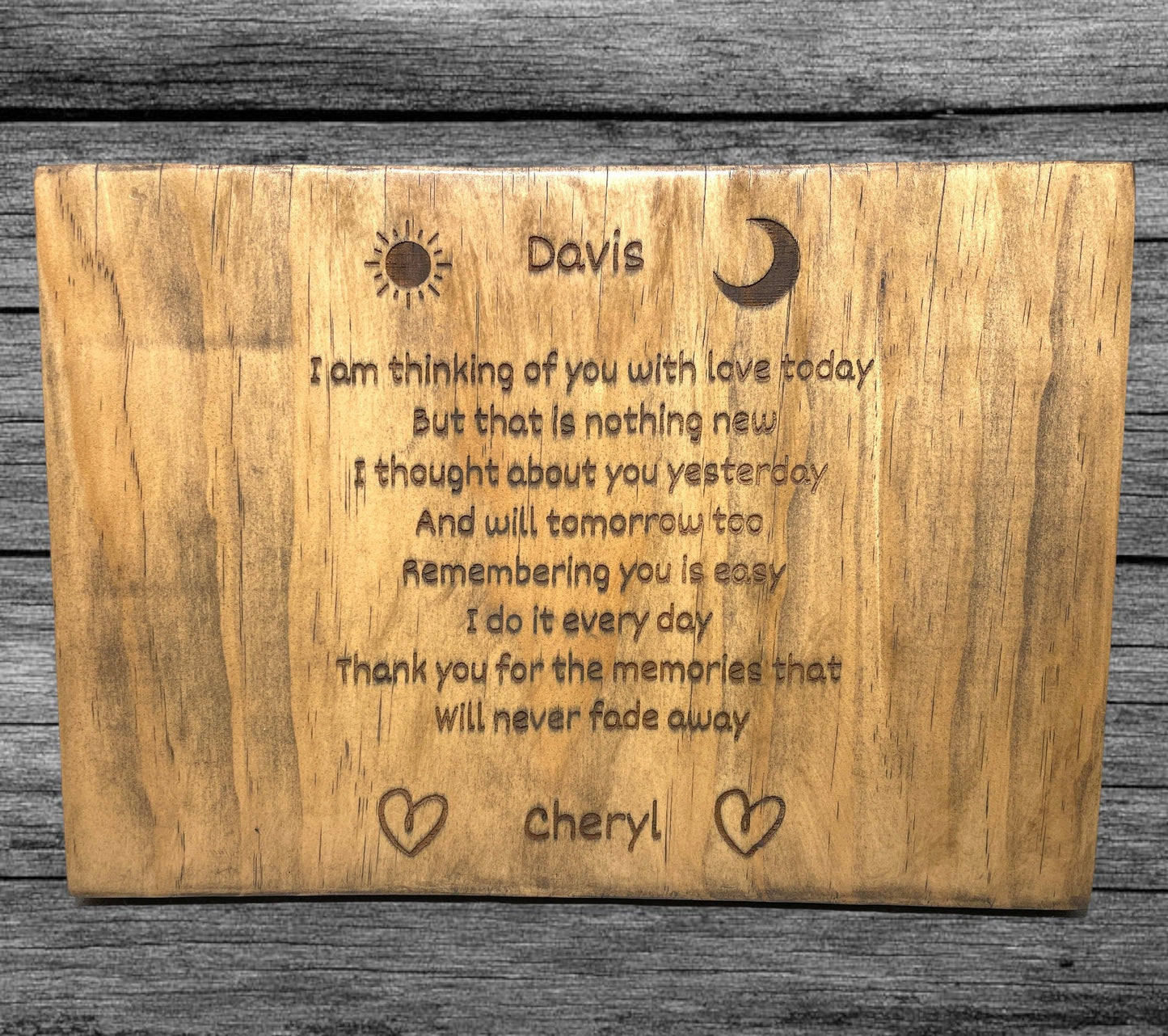 "I Am Thinking Of You" Custom Sign Signs Weaver Custom Engravings   