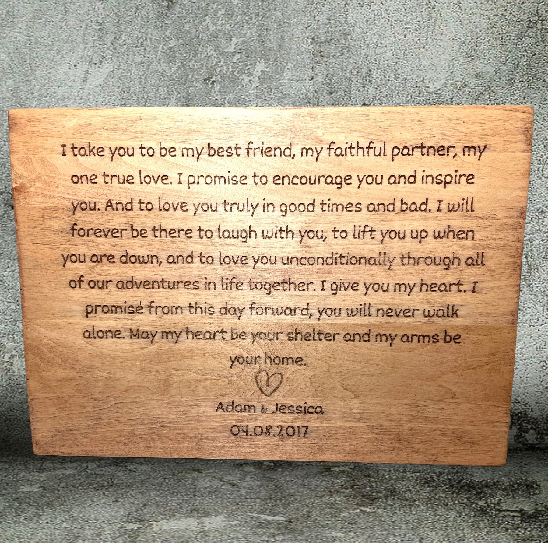 "I Take You To Be My Bestfriend" Wedding Vows Sign Signs Weaver Custom Engravings   
