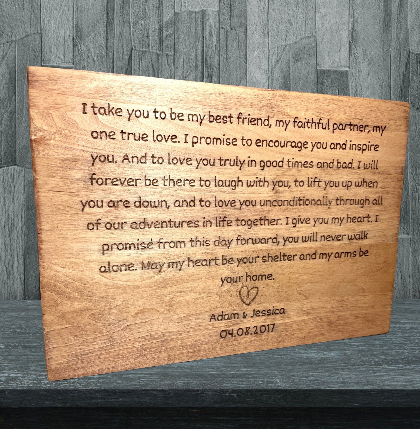 "I Take You To Be My Bestfriend" Wedding Vows Sign Signs Weaver Custom Engravings   