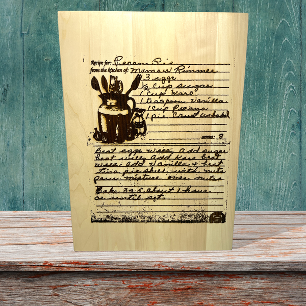 Hand Written Old Recipe Laser Engraved | Custom Wood Gifts – Weaver ...