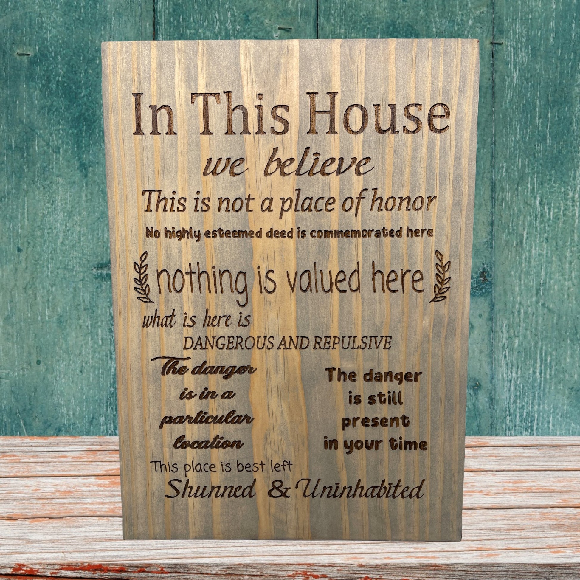 “In This House” Custom Sign Signs Weaver Custom Engravings   