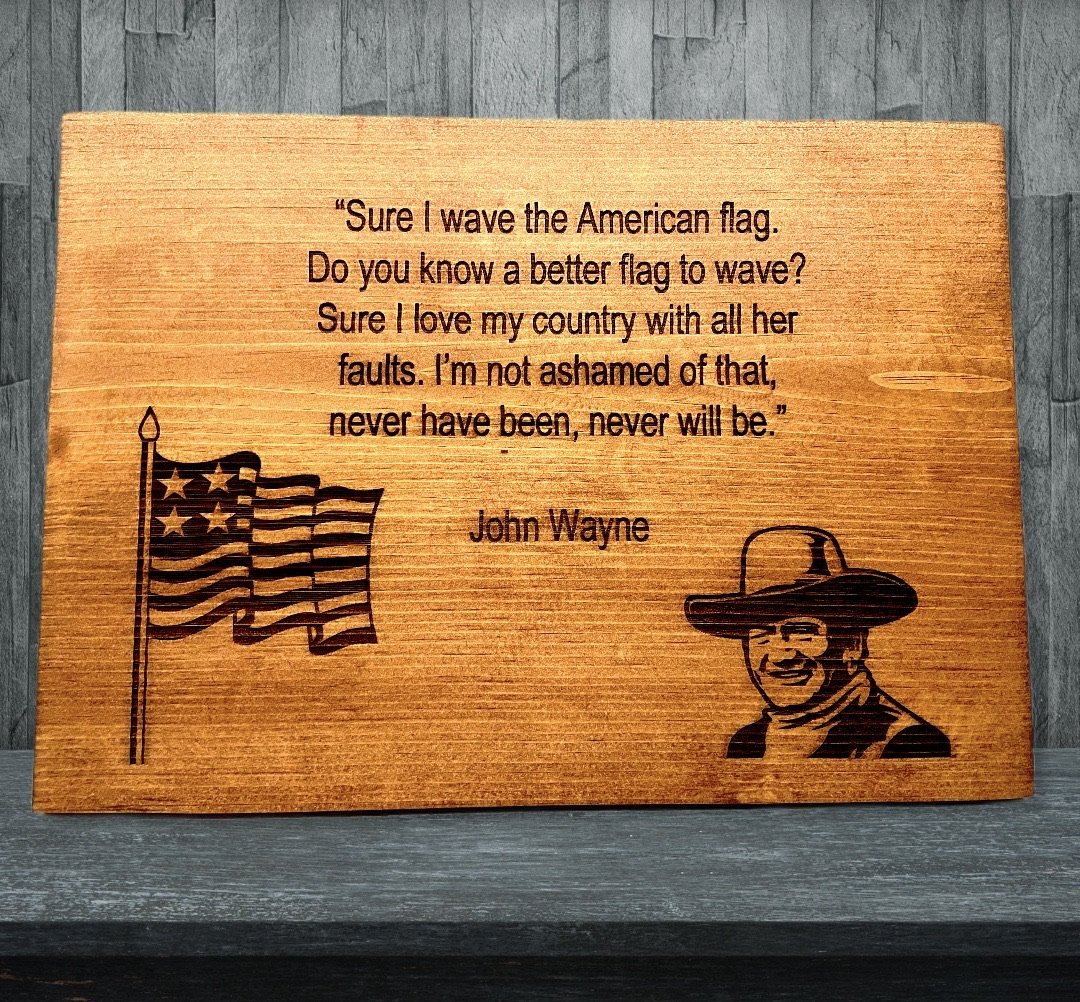 "John Wayne American Western" Custom Sign Signs Weaver Custom Engravings Default Title  
