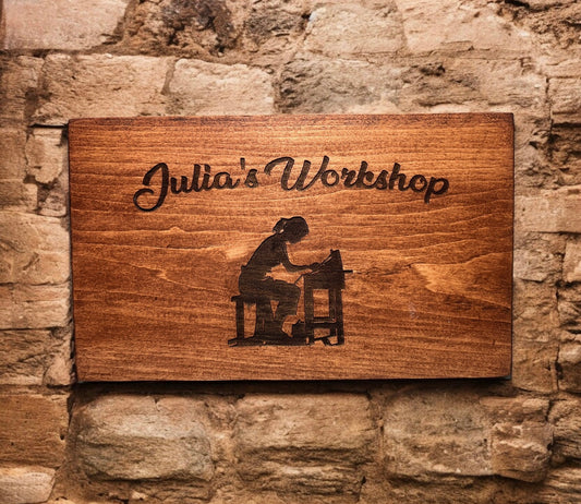 Julia's Workshop: Custom Wood Sign - Weaver Custom Engravings