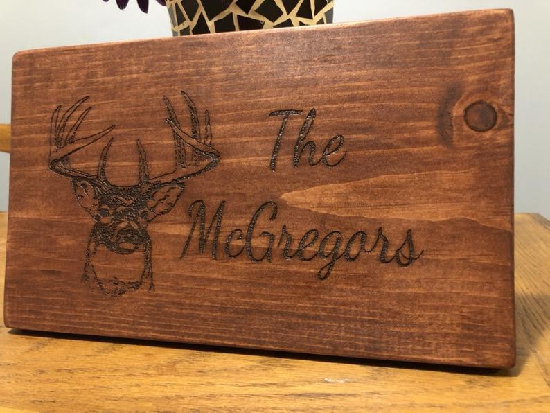 Unique handcrafted wood sign engraving