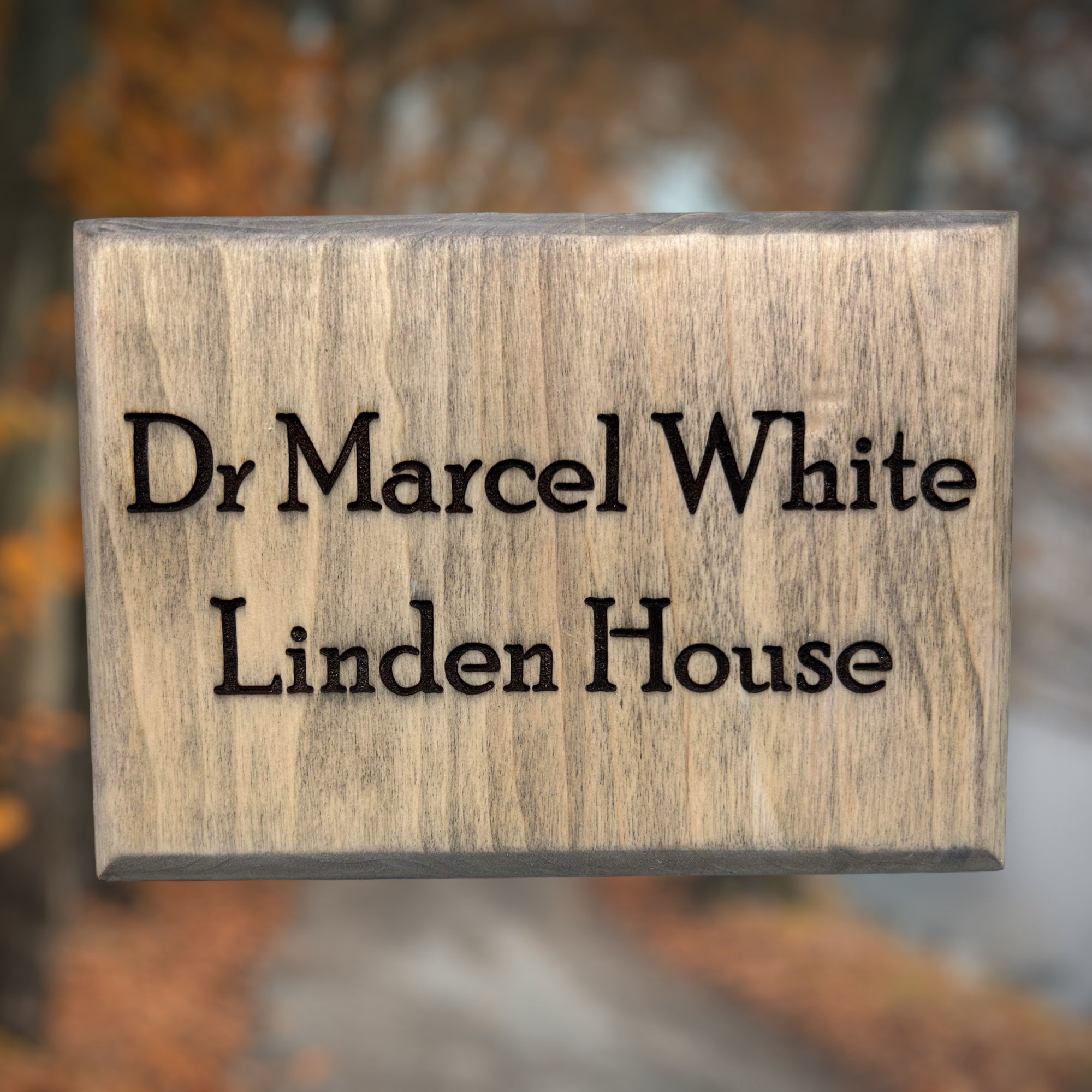 Linden Sign Personalized Dr. Marcel White Linden House Engraved Wood Sign – Weaver ...